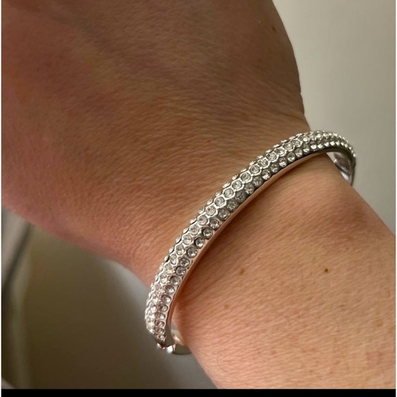 Anne Klein Jewelry - Anne Klein Crystal Silver-Tone Pavé Bangle Bracelet